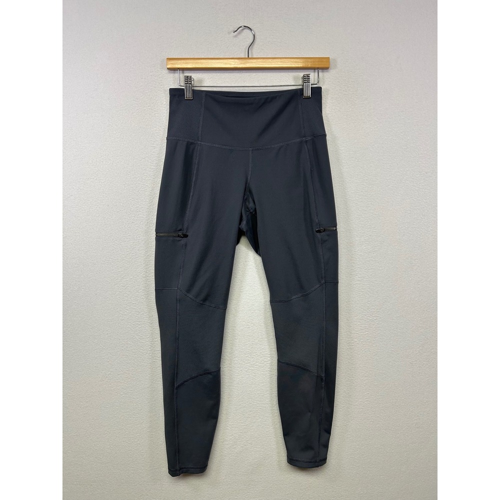Athleisure Old Navy Active Womens Medium Gray Go-Dry Zipper Pocket Leggings